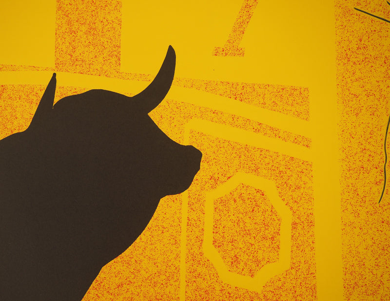 Pablo LARREGUI : Composition au taureau, Sérigraphie originale (photo de détail 4) - Crédit photo : Galerie Art.Paris