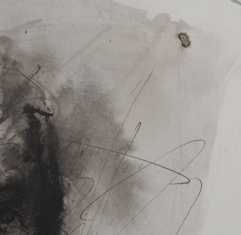 Daniel AIRAM : Homme au regard perçant, Dessin original (photo de détail 5) - Crédit photo : Galerie Art.Paris