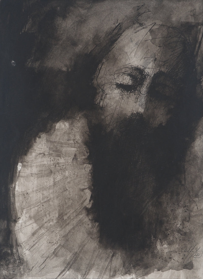 Daniel AIRAM : Homme endormi, Dessin original (vue générale) - Crédit photo : Galerie Art.Paris