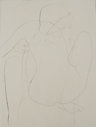 Alain BONNEFOIT : Muse au chapeau, Gravure originale (photo de détail 2) - Crédit photo : Galerie Art.Paris