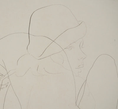 Alain BONNEFOIT : Muse au chapeau, Gravure originale (photo de détail 3) - Crédit photo : Galerie Art.Paris