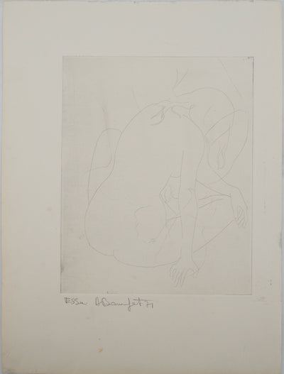 Alain BONNEFOIT : Nu posant, Gravure originale (vue générale) - Crédit photo : Galerie Art.Paris