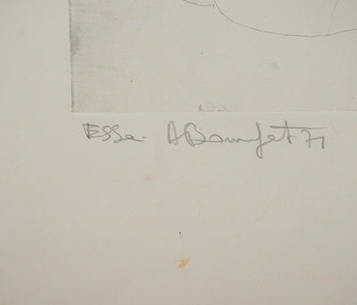 Alain BONNEFOIT : Nu posant, Gravure originale (photo de détail 2) - Crédit photo : Galerie Art.Paris