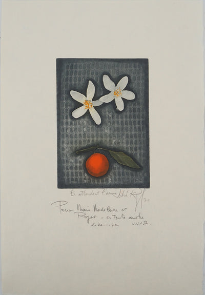 Jacques Jean Joachim RIGAL : Composition aux fleurs, Gravure originale (vue générale) - Crédit photo : Galerie Art.Paris