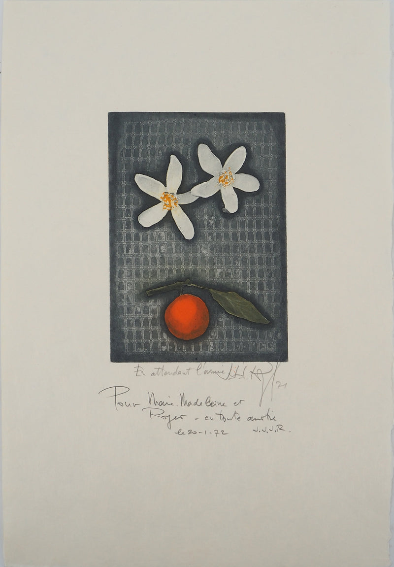 Jacques Jean Joachim RIGAL : Composition aux fleurs, Gravure originale (vue générale) - Crédit photo : Galerie Art.Paris