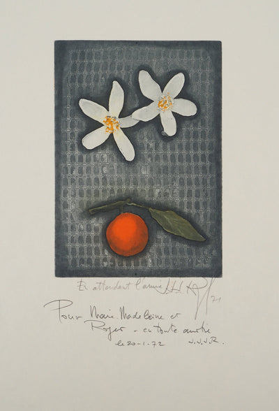 Jacques Jean Joachim RIGAL : Composition aux fleurs, Gravure originale (photo de détail 3) - Crédit photo : Galerie Art.Paris