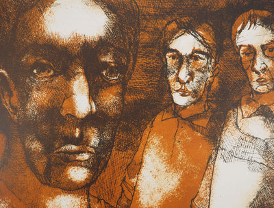 Jean-Claude BOURGEOIS : Trois figures, Lithographie originale (photo de détail 3) - Crédit photo : Galerie Art.Paris