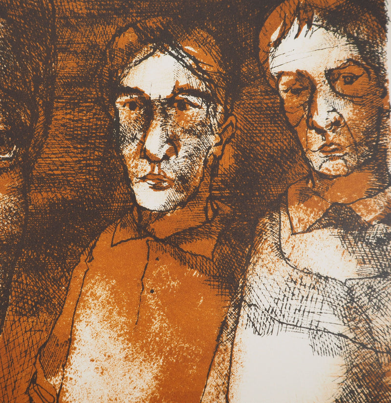 Jean-Claude BOURGEOIS : Trois figures, Lithographie originale (photo de détail 5) - Crédit photo : Galerie Art.Paris