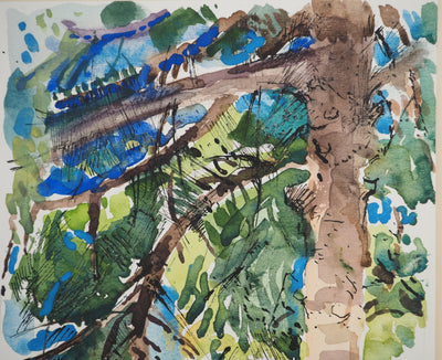 Paul COLLOMB : Maison en forêt, Aquarelle originale (photo de détail 4) - Crédit photo : Galerie Art.Paris