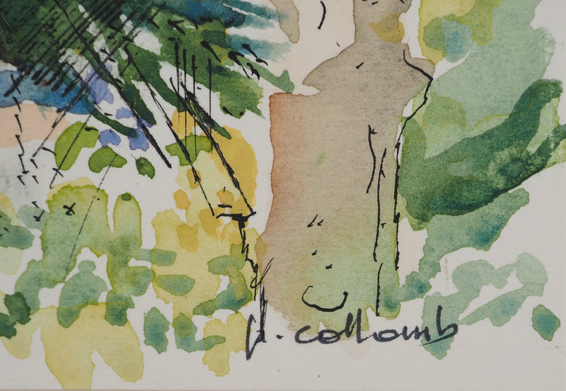Paul COLLOMB : Maison en forêt, Aquarelle originale (photo de détail 2) - Crédit photo : Galerie Art.Paris