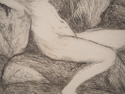 Joan GONZALEZ : Nu allongé à la source, Gravure originale (photo de détail 5) - Crédit photo : Galerie Art.Paris