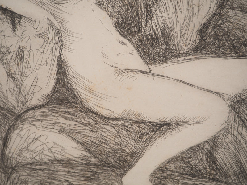 Joan GONZALEZ : Nu allongé à la source, Gravure originale (photo de détail 5) - Crédit photo : Galerie Art.Paris