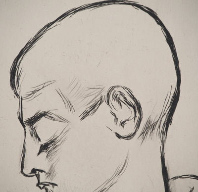 André JACQUEMIN : Portrait de jeune garçon, Gravure originale (photo de détail 4) - Crédit photo : Galerie Art.Paris