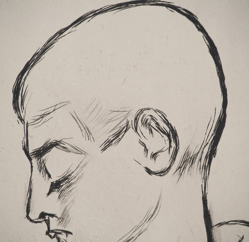 André JACQUEMIN : Portrait de jeune garçon, Gravure originale (photo de détail 4) - Crédit photo : Galerie Art.Paris