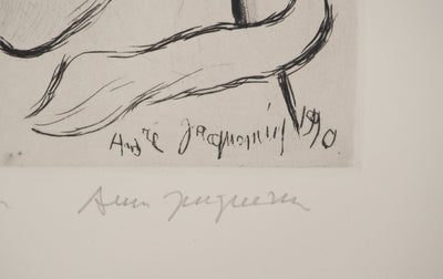 André JACQUEMIN : Portrait de jeune garçon, Gravure originale (photo de détail 2) - Crédit photo : Galerie Art.Paris