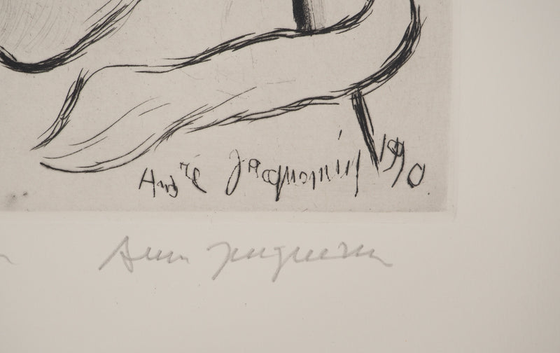 André JACQUEMIN : Portrait de jeune garçon, Gravure originale (photo de détail 2) - Crédit photo : Galerie Art.Paris