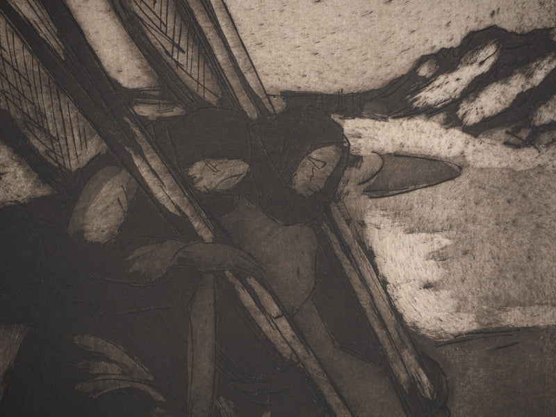 Julio GONZALEZ : Les pêcheurs aux filets, Gravure originale (photo de détail 4) - Crédit photo : Galerie Art.Paris