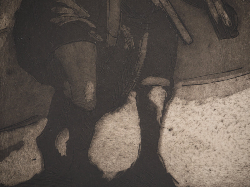 Julio GONZALEZ : Les pêcheurs aux filets, Gravure originale (photo de détail 5) - Crédit photo : Galerie Art.Paris