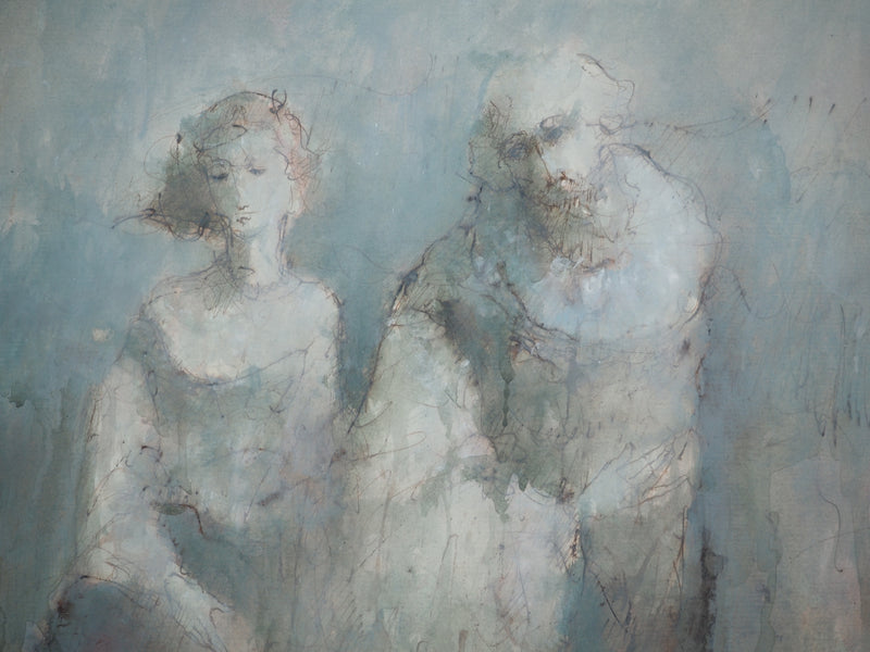 Daniel AIRAM : Rachel et Sully, Aquarelle originale (photo de détail 4) - Crédit photo : Galerie Art.Paris