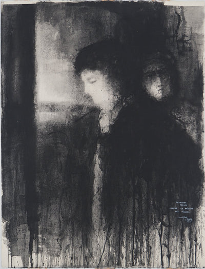 Daniel AIRAM : Figures effacées, Dessin original (vue générale) - Crédit photo : Galerie Art.Paris