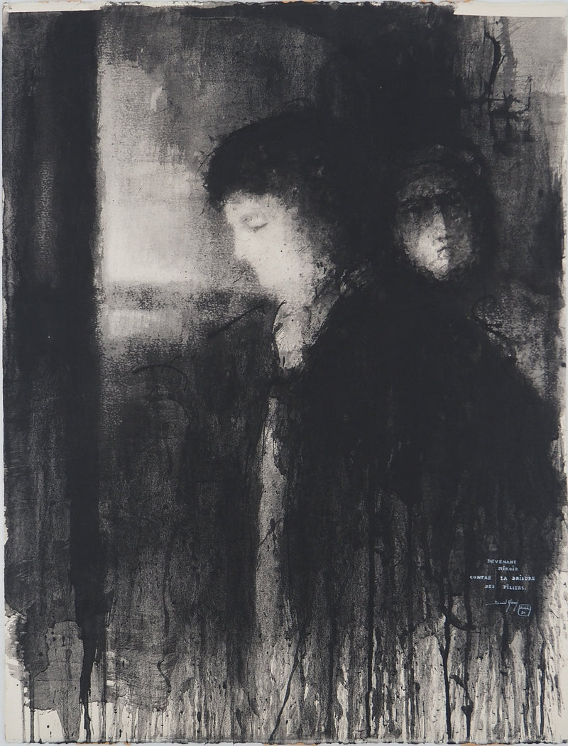 Daniel AIRAM : Figures effacées, Dessin original (vue générale) - Crédit photo : Galerie Art.Paris
