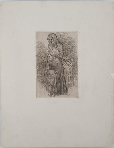 Julio GONZALEZ : Mère et enfants, Gravure originale (vue générale) - Crédit photo : Galerie Art.Paris