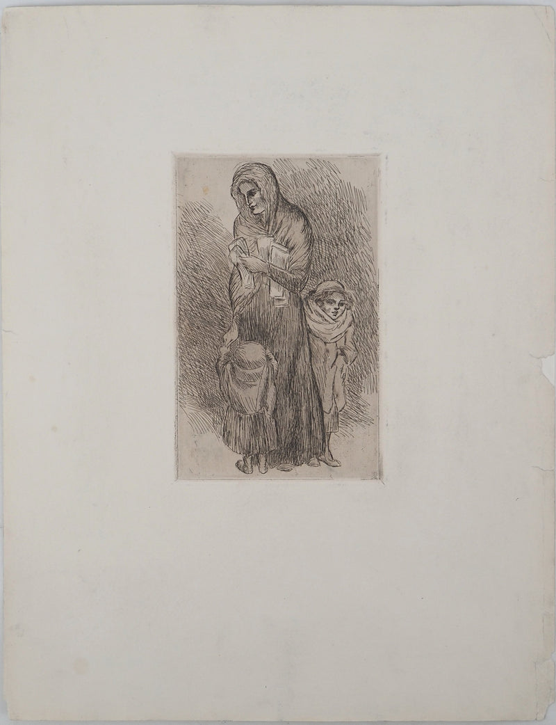 Julio GONZALEZ : Mère et enfants, Gravure originale (vue générale) - Crédit photo : Galerie Art.Paris