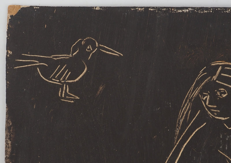 Roberta GONZALEZ : Jeunes filles, oiseau et chien, oeuvre originale (photo de détail 6) - Crédit photo : Galerie Art.Paris