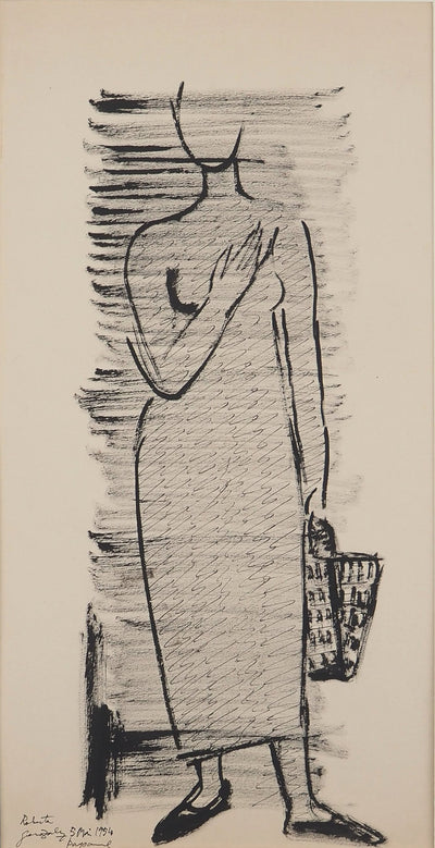 Roberta GONZALEZ : Paysanne, Lithographie originale (vue générale) - Crédit photo : Galerie Art.Paris