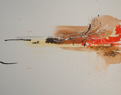 Jean-Pierre BRETECHE : A travers les flammes, Aquarelle originale (photo de détail 5) - Crédit photo : Galerie Art.Paris