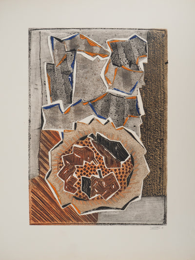 LOUTTRE B : Composition abstraite, Gravure originale (photo de détail 2) - Crédit photo : Galerie Art.Paris