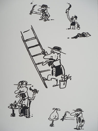 DOLLONE : Le peintre, Lithographie originale (vue générale) - Crédit photo : Galerie Art.Paris