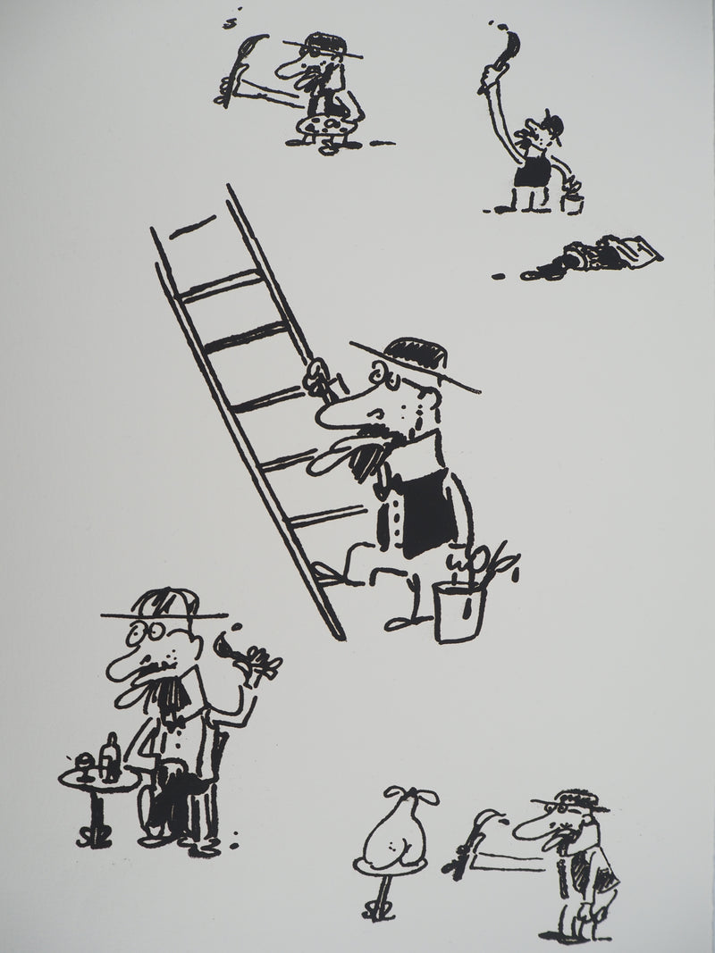 DOLLONE : Le peintre, Lithographie originale (vue générale) - Crédit photo : Galerie Art.Paris