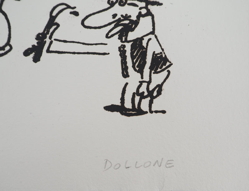DOLLONE : Le peintre, Lithographie originale (photo de détail 2) - Crédit photo : Galerie Art.Paris