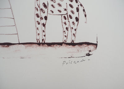 Fernando PUIG ROSADO : Le peintre et la girafe, Lithographie originale (photo de détail 2) - Crédit photo : Galerie Art.Paris