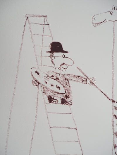 Fernando PUIG ROSADO : Le peintre et la girafe, Lithographie originale (photo de détail 4) - Crédit photo : Galerie Art.Paris