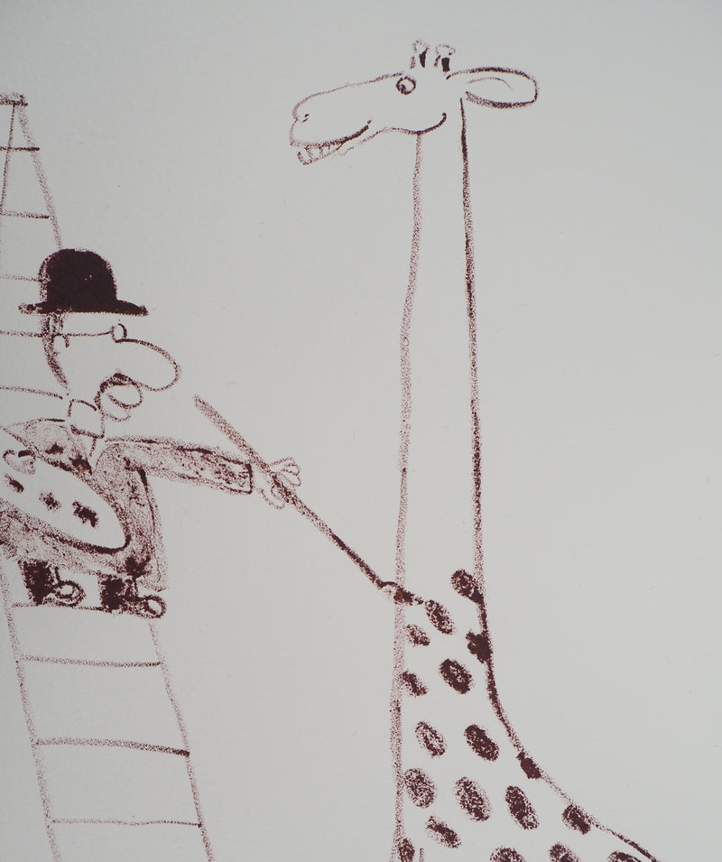 Fernando PUIG ROSADO : Le peintre et la girafe, Lithographie originale (photo de détail 5) - Crédit photo : Galerie Art.Paris