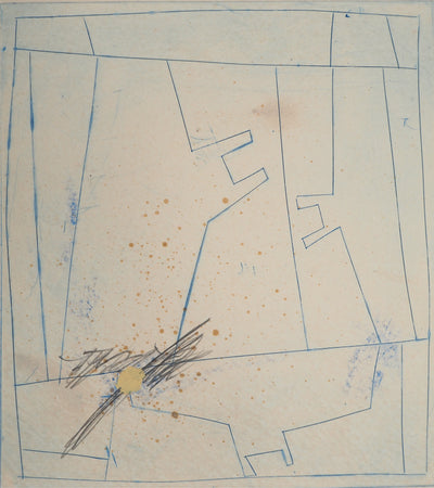 James COIGNARD : Lignes et point beige, Gravure originale (vue générale) - Crédit photo : Galerie Art.Paris
