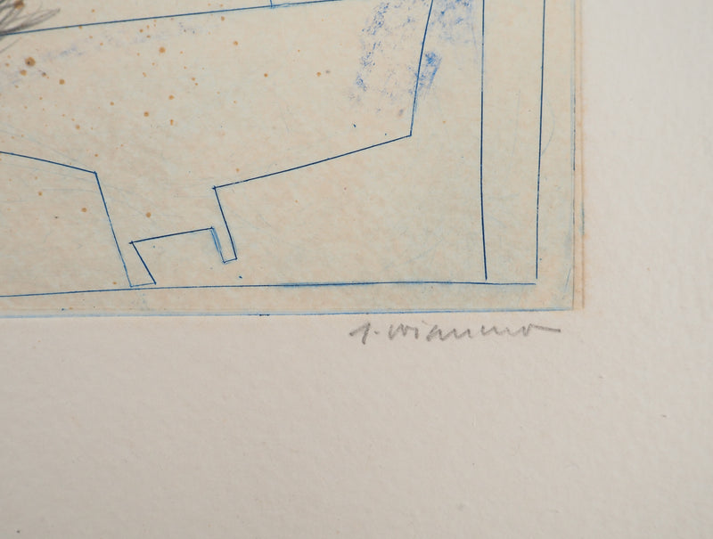 James COIGNARD : Lignes et point beige, Gravure originale (photo de détail 3) - Crédit photo : Galerie Art.Paris