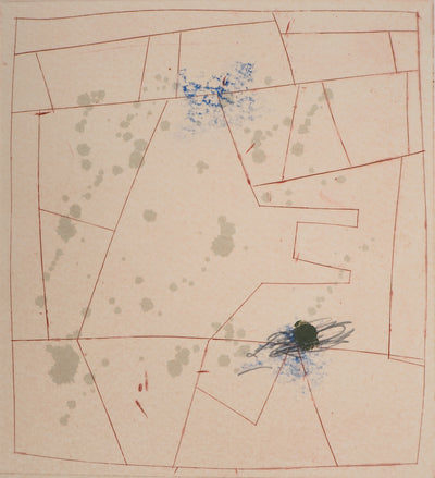 James COIGNARD : Lignes et point bleu, Gravure originale (vue générale) - Crédit photo : Galerie Art.Paris