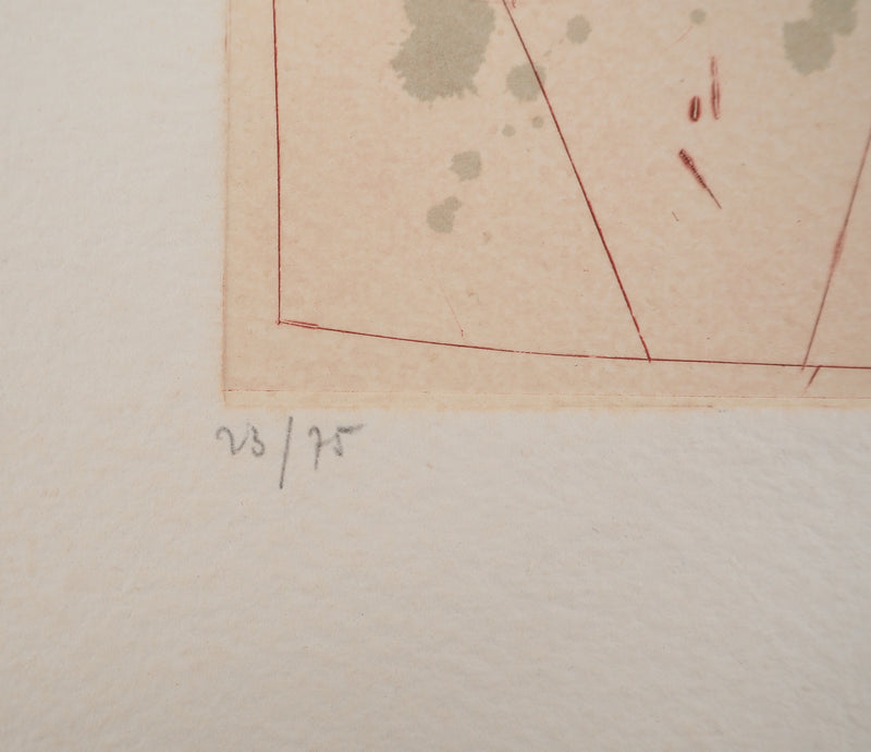 James COIGNARD : Lignes et point bleu, Gravure originale (photo de détail 4) - Crédit photo : Galerie Art.Paris