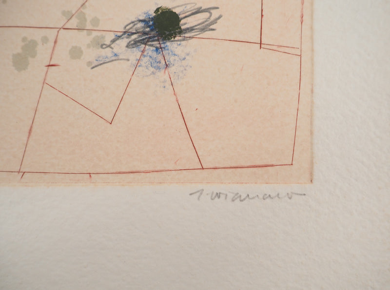 James COIGNARD : Lignes et point bleu, Gravure originale (photo de détail 5) - Crédit photo : Galerie Art.Paris