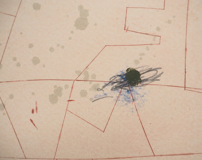 James COIGNARD : Lignes et point bleu, Gravure originale (photo de détail 6) - Crédit photo : Galerie Art.Paris