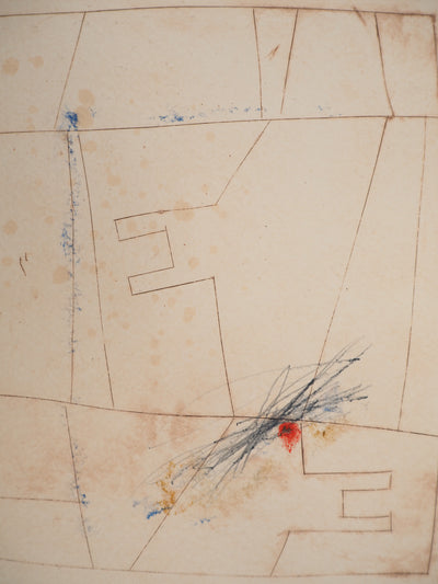 James COIGNARD : Lignes et point rouge, Gravure originale (photo de détail 6) - Crédit photo : Galerie Art.Paris
