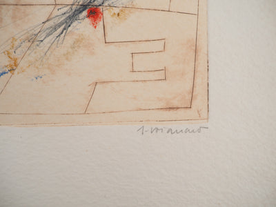 James COIGNARD : Lignes et point rouge, Gravure originale (photo de détail 3) - Crédit photo : Galerie Art.Paris