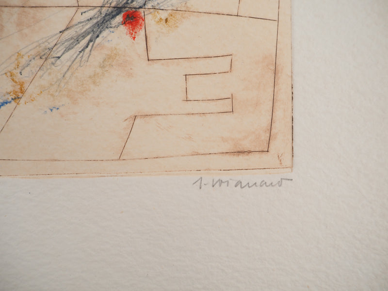James COIGNARD : Lignes et point rouge, Gravure originale (photo de détail 3) - Crédit photo : Galerie Art.Paris