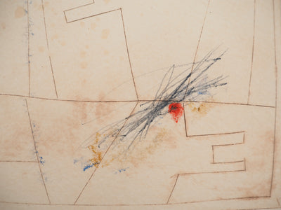James COIGNARD : Lignes et point rouge, Gravure originale (photo de détail 4) - Crédit photo : Galerie Art.Paris