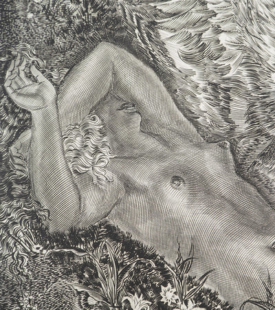 Albert DECARIS : Léda et le cygne, Gravure originale signée