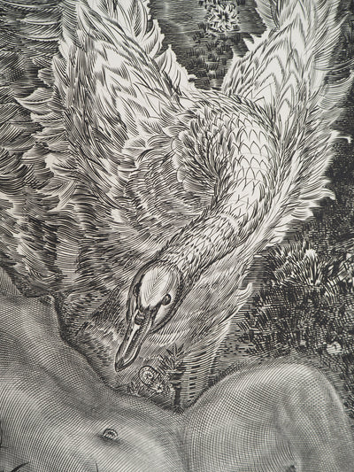 Albert DECARIS : Léda et le cygne, Gravure originale signée