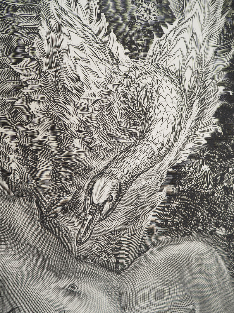 Albert DECARIS : Léda et le cygne, Gravure originale signée